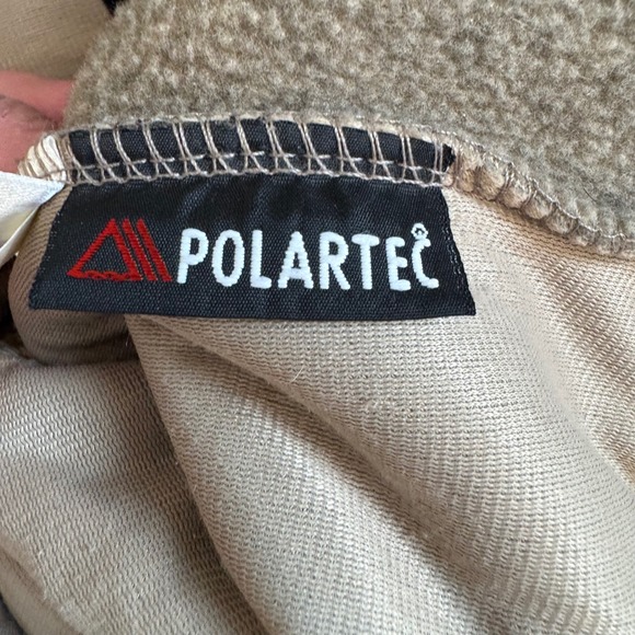 Vintage Eddie Bauer Polartec Fleece Jacket Mens Large Tan Beige Y2K Outdoor - Picture 4 of 10